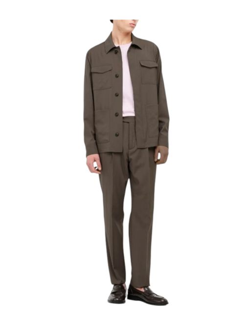 Overshirt fresco di lana stretch marrone MANUEL RITZ | Giacche | 4032G2458 26000029